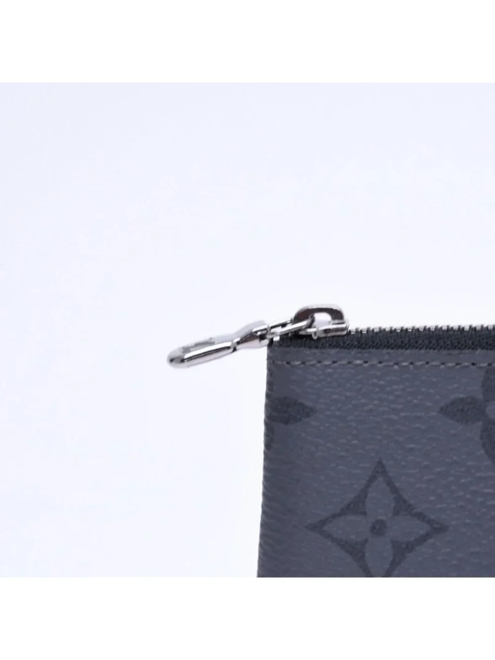 Louis Vuitton Monogram Eclipse Pochette Cles Coin Purse Black Gray